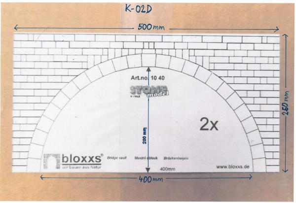 bloxxs K-02 D Brückenbogen Sandstein Bausatz D=400mm 2St./Pack.